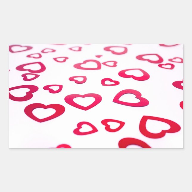 Sticker Rectangulaire Coeurs rouges (Devant)