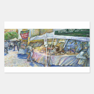 Sticker Rectangulaire Coin de Flying Pig Farm et Wine a Bit.