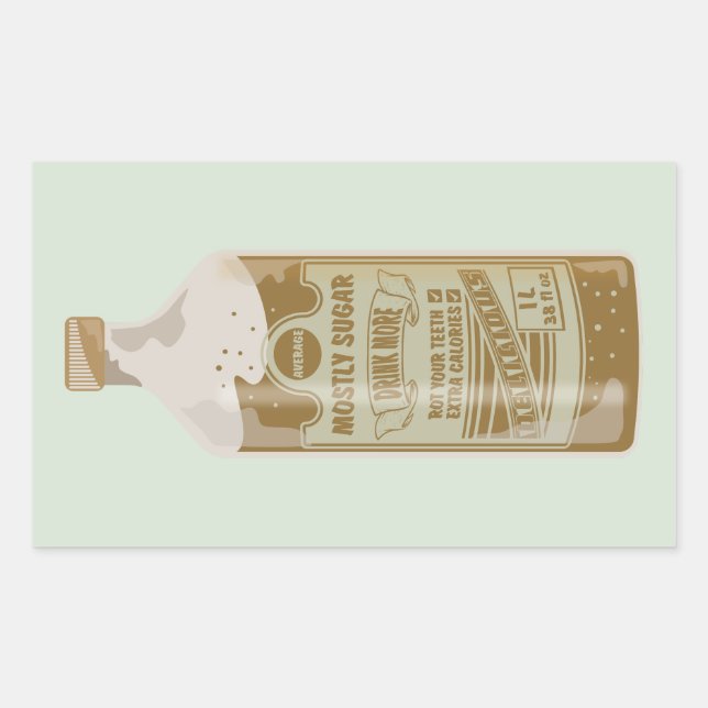 Sticker Rectangulaire Cola Boire Sucre (Devant)