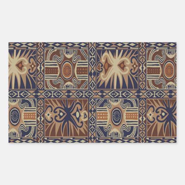 Sticker Rectangulaire Collage contemporain tribal africain (Devant)