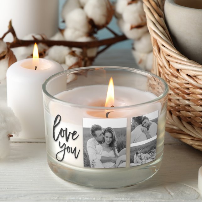 Sticker Rectangulaire Collage moderne Couple Photo & Love You Beauté Cad (Créateur téléchargé)