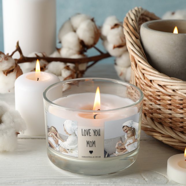 Sticker Rectangulaire Collage moderne Photo Love You Mom Best Gift (Créateur téléchargé)