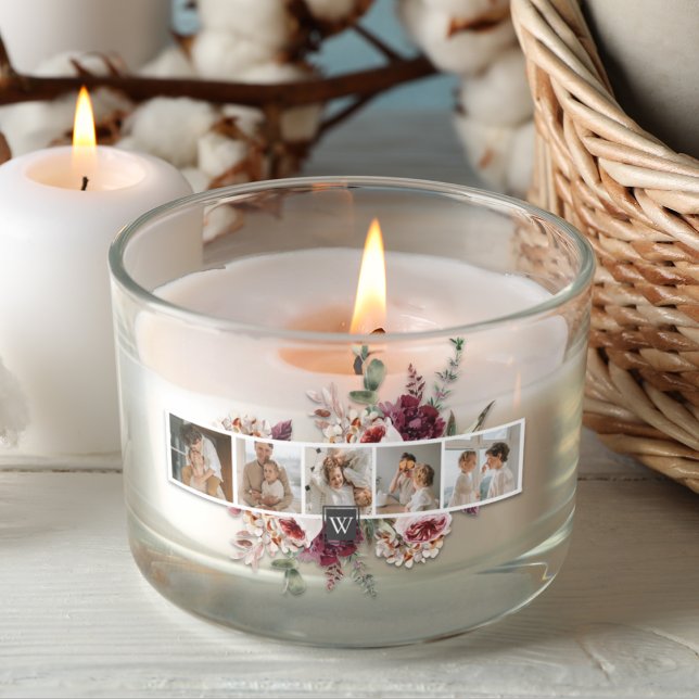 Sticker Rectangulaire Collage tendance Famille Photo Fleurs colorées Cad (Créateur téléchargé)