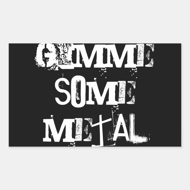 Sticker Rectangulaire collant en métal lourd (Devant)