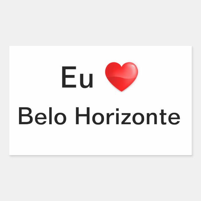 Sticker Rectangulaire Colle j'aime Belo Horizonte (Devant)