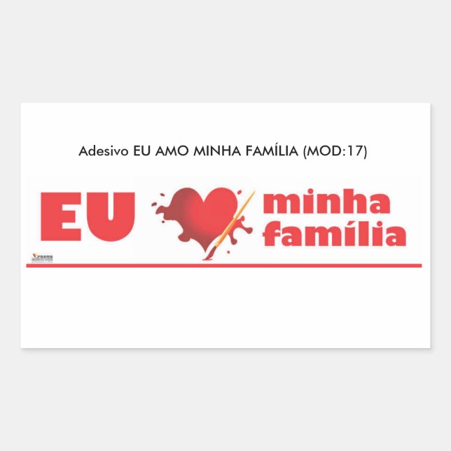 Sticker Rectangulaire Colle J'aime ma famille (Devant)