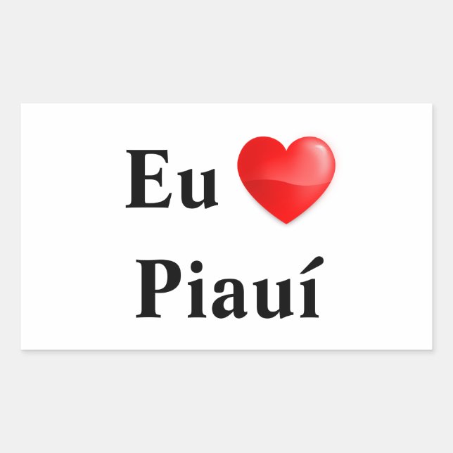Sticker Rectangulaire Colle j'aime Piauí (Devant)