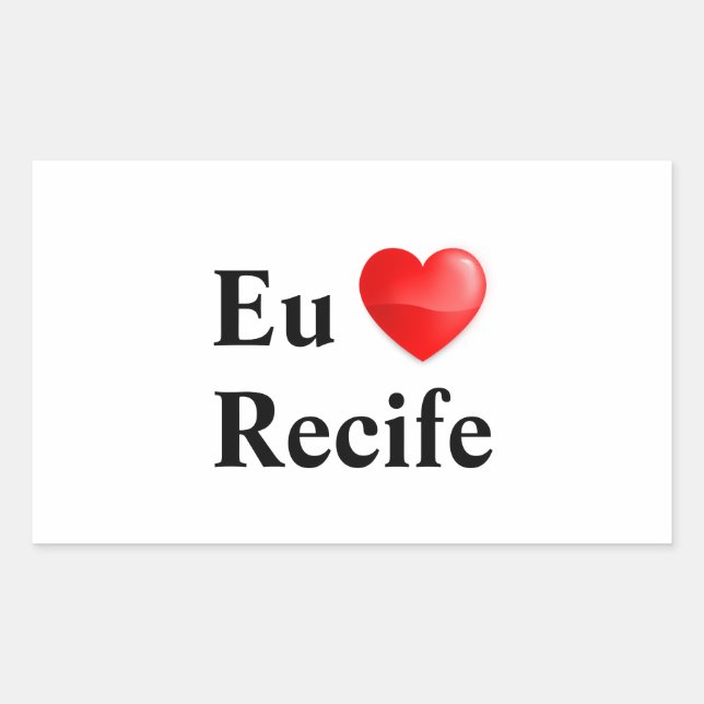 Sticker Rectangulaire Colle j'aime Recife (Devant)