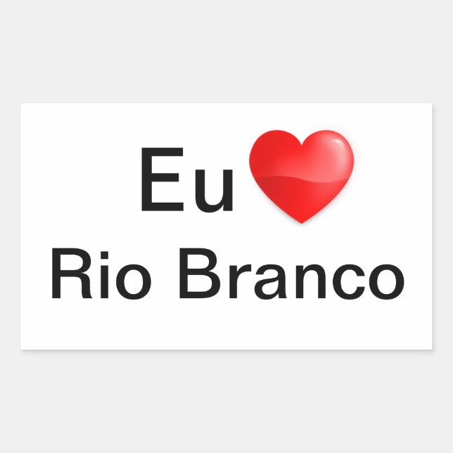 Sticker Rectangulaire Colle j'aime Rio Branco (Devant)