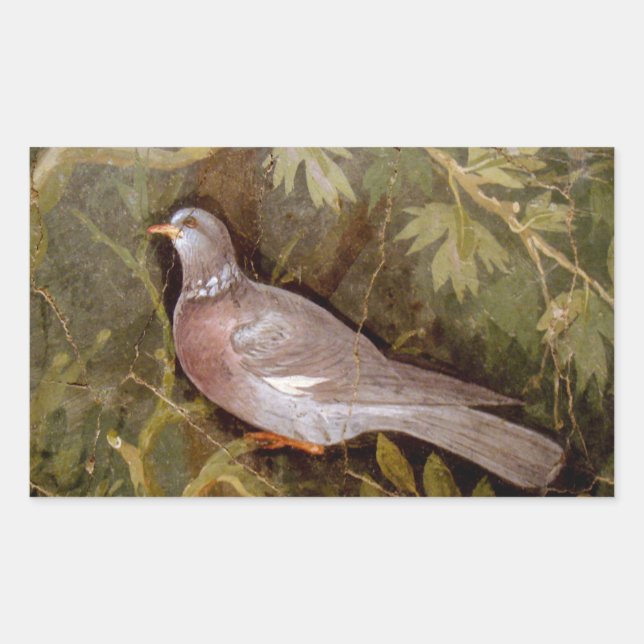 STICKER RECTANGULAIRE COLLECTION POMPEII / DOVE DANS LE JARDIN (Devant)