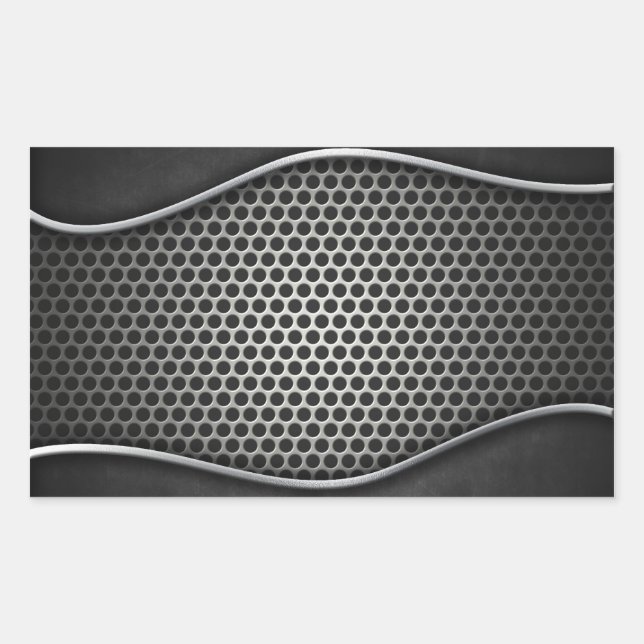 Sticker Rectangulaire Collier de métal de broyage (Devant)