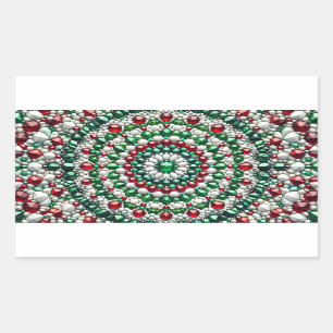 Sticker Rectangulaire Collier rectangle aux couleurs italiennes