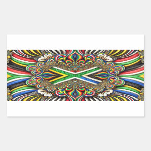 Sticker Rectangulaire Collier rectangle aux couleurs sud-africaines