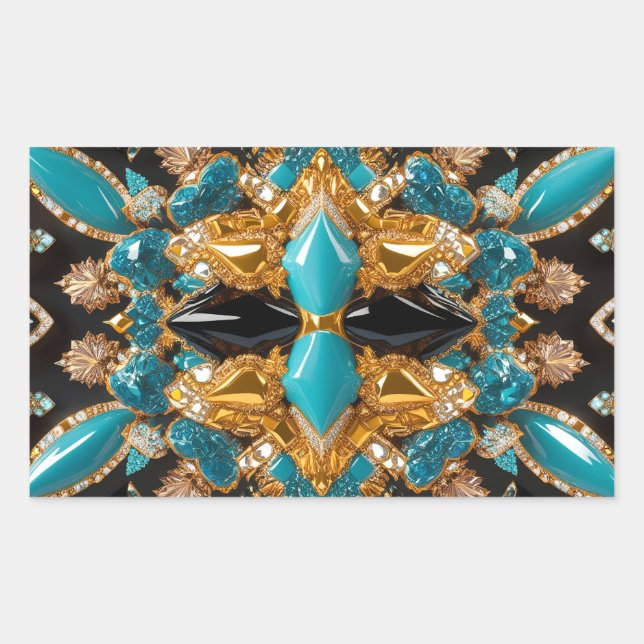 Sticker Rectangulaire Collier rectangle avec couleurs Bahamas (Devant)