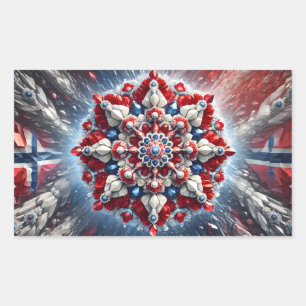 Sticker Rectangulaire Collier rectangle avec couleurs norvégiennes