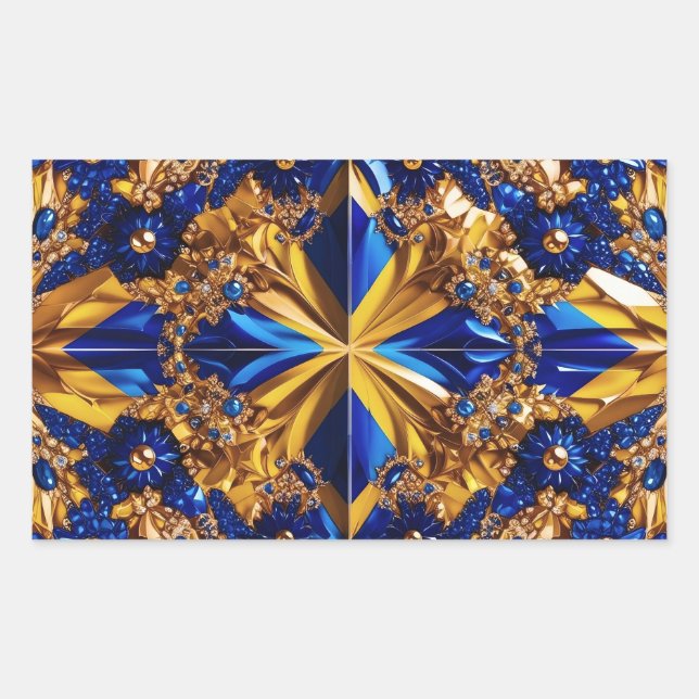 Sticker Rectangulaire Collier rectangle avec couleurs Suède (Devant)