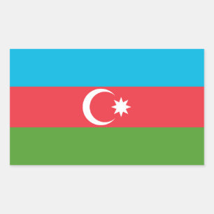 Sticker Rectangulaire Collier rectangle avec Drapeau d'Azerbaïdjan