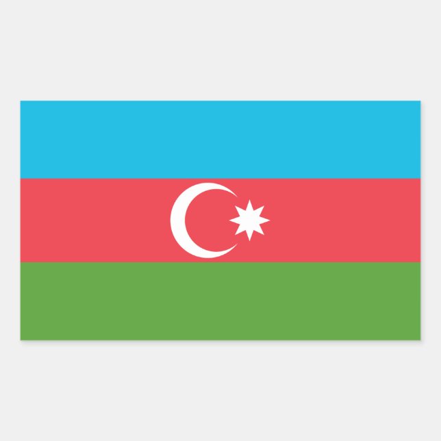 Sticker Rectangulaire Collier rectangle avec Drapeau d'Azerbaïdjan (Devant)