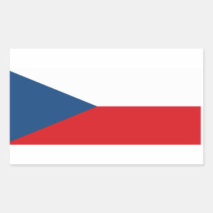 Sticker Rectangulaire Collier rectangle avec Drapeau de Czechia