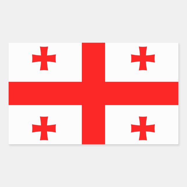 Sticker Rectangulaire Collier rectangle avec Drapeau de Géorgie (Devant)