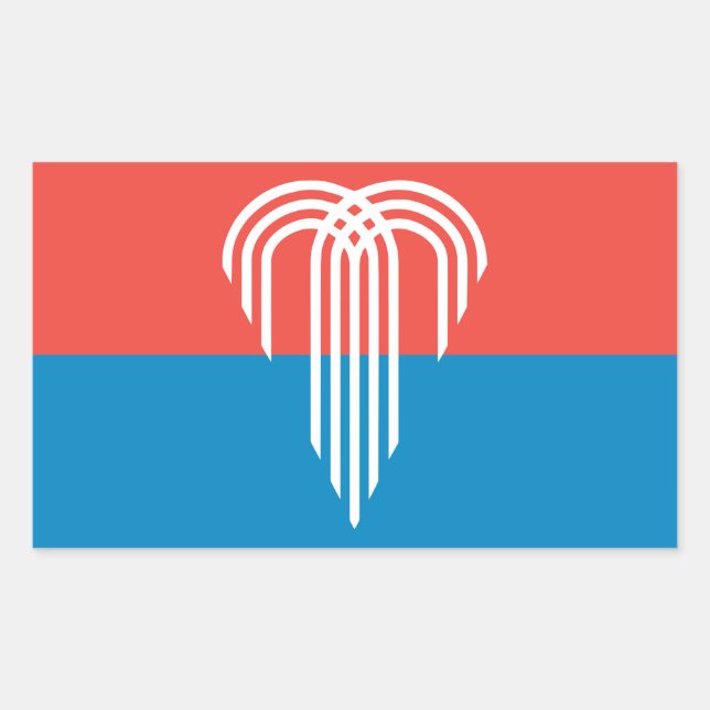 Sticker Rectangulaire Collier rectangle avec Drapeau de Kansas City, USA (Devant)