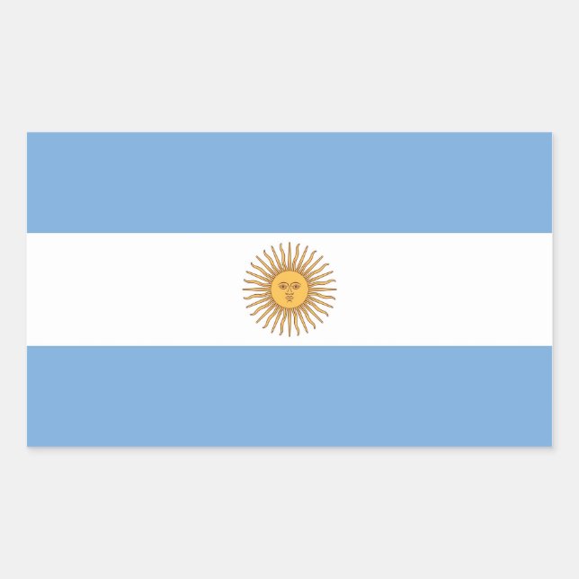 Sticker Rectangulaire Collier rectangle avec Drapeau de l'Argentine (Devant)