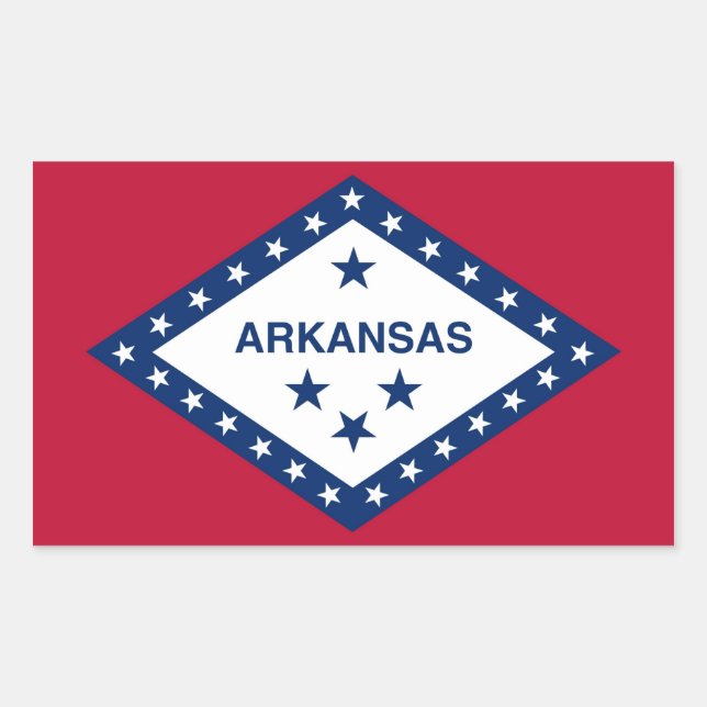 Sticker Rectangulaire Collier rectangle avec Drapeau de l'Arkansas, U.S. (Devant)