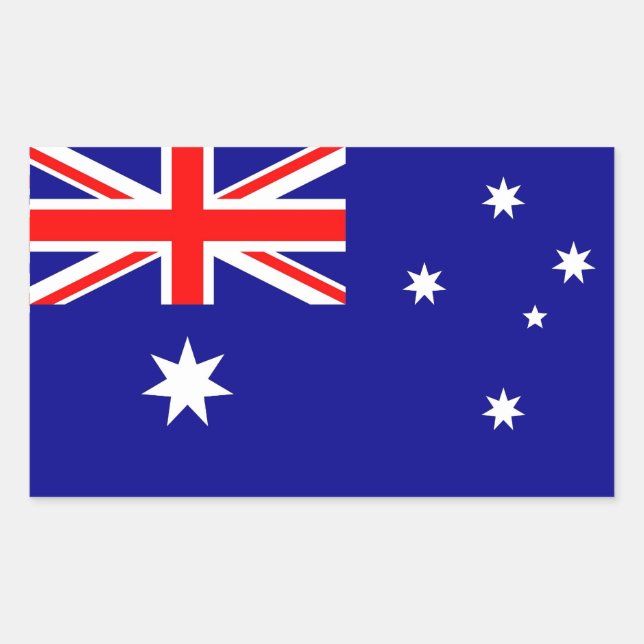 Sticker Rectangulaire Collier rectangle avec Drapeau de l'Australie (Devant)