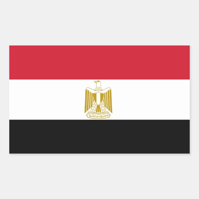 Sticker Rectangulaire Collier rectangle avec Drapeau de l'Egypte (Devant)