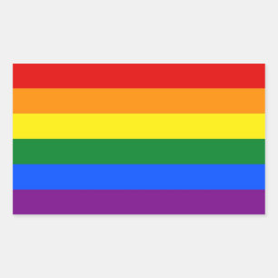 Sticker Rectangulaire Collier rectangle avec Drapeau de LGBT