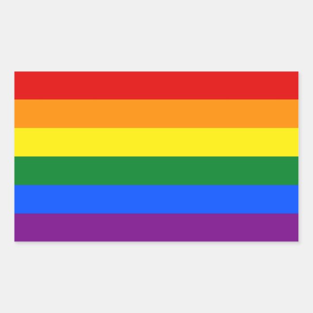 Sticker Rectangulaire Collier rectangle avec Drapeau de LGBT (Devant)