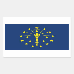 Sticker Rectangulaire Collier rectangle avec Drapeau de l'Indiana, États