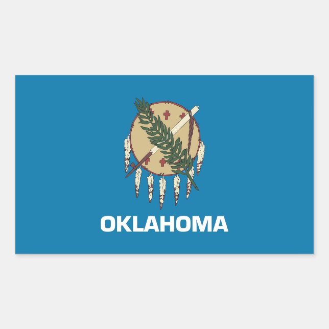 Sticker Rectangulaire Collier rectangle avec Drapeau de l'Oklahoma, État (Devant)