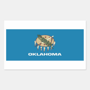 Sticker Rectangulaire Collier rectangle avec Drapeau de l'Oklahoma, État