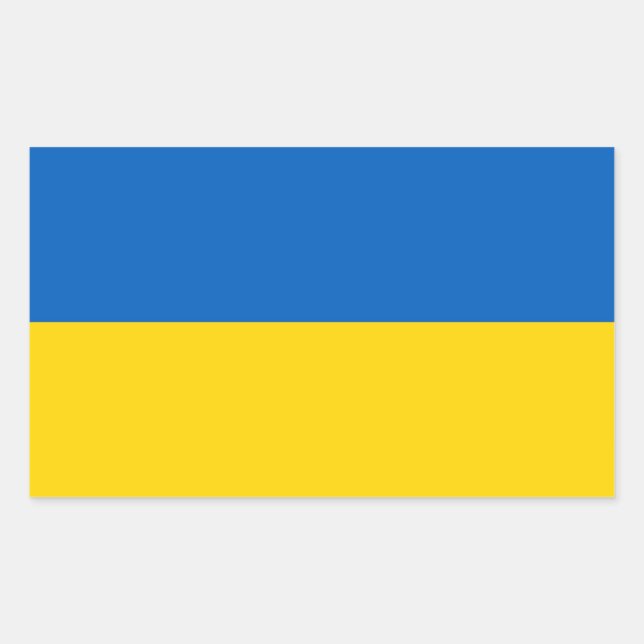 Sticker Rectangulaire Collier rectangle avec Drapeau de l'Ukraine (Devant)