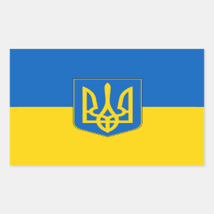 Sticker Rectangulaire Collier rectangle avec Drapeau de l'Ukraine