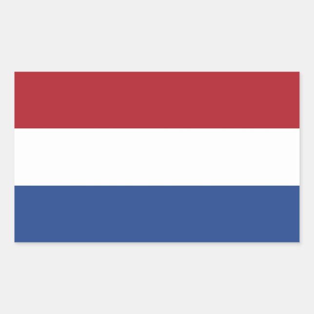 Sticker Rectangulaire Collier rectangle avec Drapeau de Pays-Bas (Devant)
