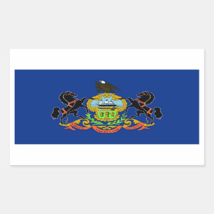 Sticker Rectangulaire Collier rectangle avec Drapeau de Pennsylvanie