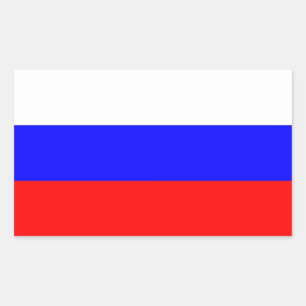 Sticker Rectangulaire Collier rectangle avec Drapeau de Russie