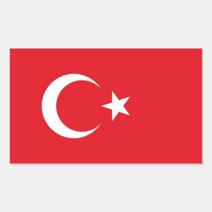 Sticker Rectangulaire Collier rectangle avec Drapeau de Turquie