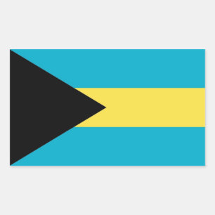 Sticker Rectangulaire Collier rectangle avec Drapeau des Bahamas