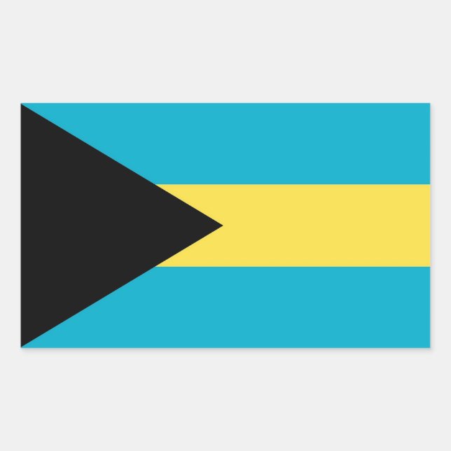 Sticker Rectangulaire Collier rectangle avec Drapeau des Bahamas (Devant)