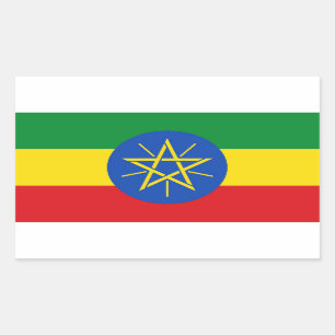 Sticker Rectangulaire Collier rectangle avec Drapeau d'Ethiopie