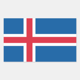 Sticker Rectangulaire Collier rectangle avec Drapeau d'Islande