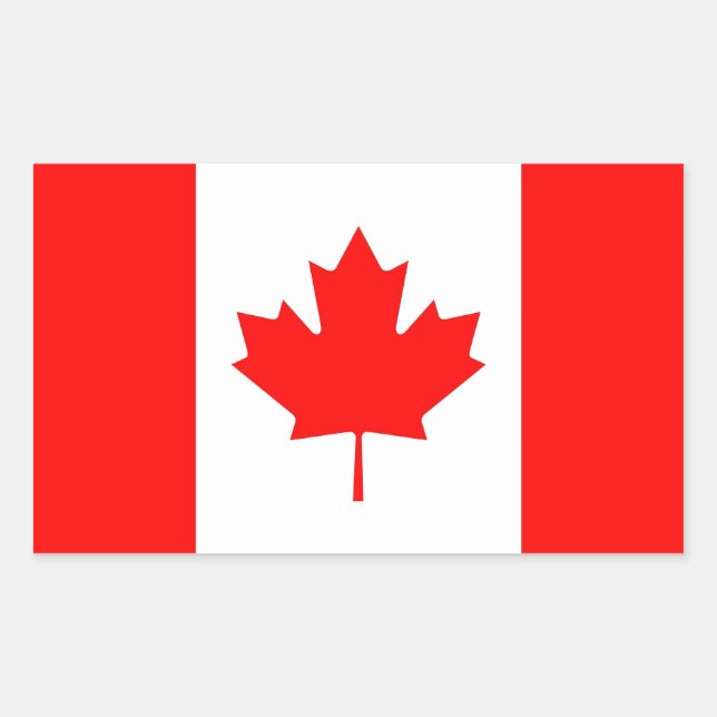 Sticker Rectangulaire Collier rectangle avec Drapeau du Canada (Devant)