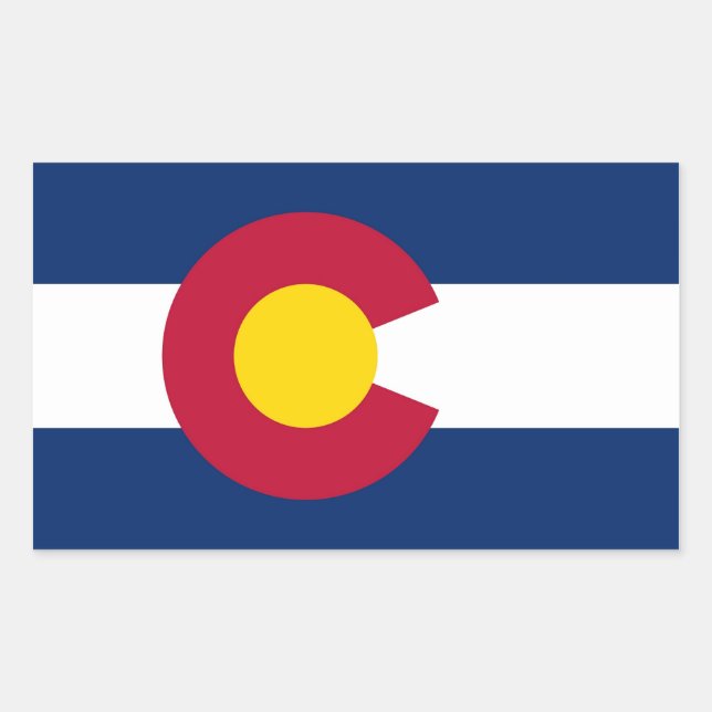 Sticker Rectangulaire Collier rectangle avec Drapeau du Colorado, États- (Devant)