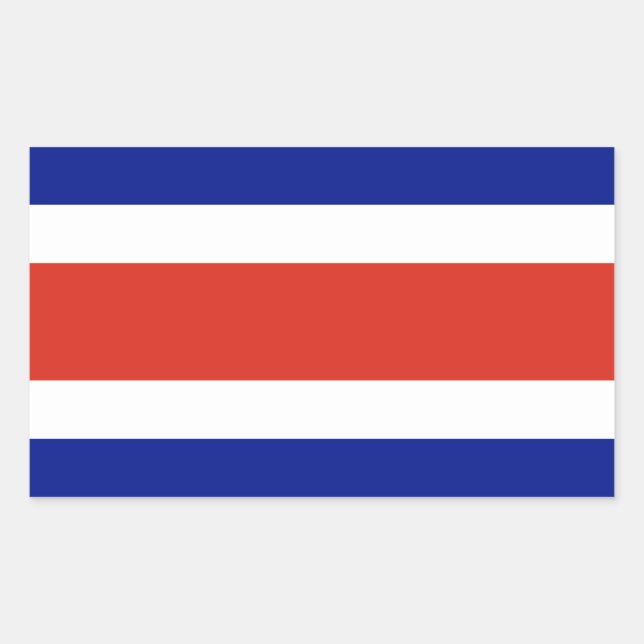 Sticker Rectangulaire Collier rectangle avec Drapeau du Costa Rica (Devant)