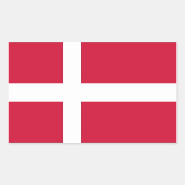 Sticker Rectangulaire Collier rectangle avec drapeau du Danemark (Devant)