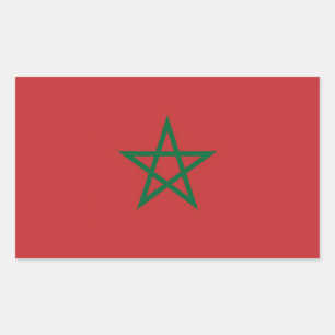 Sticker Rectangulaire Collier rectangle avec Drapeau du Maroc