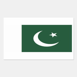 Sticker Rectangulaire Collier rectangle avec Drapeau du Pakistan